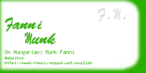 fanni munk business card